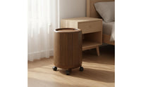 Large Capacity Wood Grain Trash Can Rustic Design Faux Wood Trash Can Easy to Clean Round Waste Bin Long-Lasting for Bedroom, Bathroom, Living Room, Office