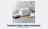 Home Organizer Bin, Large Capacity Storage Box with Lid for Clothes and Toys, Stackable, Transparent, Thickened
