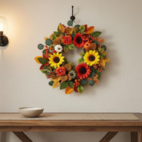 Thanksgiving Wreath Pumpkin Decoration Harvest Wreath Foliage Garland Design