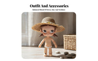 BJD Outfit Set Collector's Item Doll Dress and Hat Set Soft Textile White Summer Doll Dress for Seasonal Display
