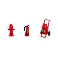 3 Pieces Realistic Miniature Fire Fighting Set Molded Dollhouse Fire Suppression Device Sturdy Dollhouse Accessory Sturdy for Collectors