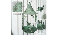 Distressed Bird Feeder with Hanging Chain Weathered Iron Bird Feeder Vintage Weather-Resistant for Gardeners