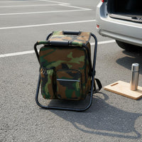 Backpack Chiller Stool Foldable Design Backpack Chiller Chair Versatile Multifunctional Insulated Fishing Stool for Campers, Anglers, Picnics, Beach