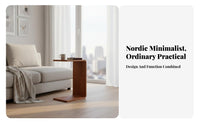 Space-Saving C-Shaped End Table Minimalist Design C-Shaped Slide-Under Stand Multi-Functional Home Furnishing Versatile for Small Apartment Dwellers, Homeowners, Students, Living Room, Bedroom