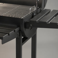 Briquette Bbq with Adjustable Tray Outdoor Briquette Grill with Side Shelf Barbecue with Side Shelf for Backyard Cooks, Patio, Camping