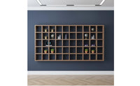 Carbonized Wooden Grid Shelf Multi-Compartment Wall Display Shelf Shallow Shelving Space Saving for Collectors, Tea Room, Study