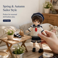 OB11 Doll Sailor Uniform Outfit for 1/12 BJD Dolls