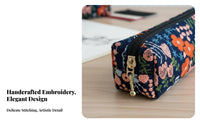 pencils Pouch Large Capacity Floral Stationery Bag Material Embroidered Cosmetic Bag for Girls, School