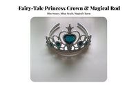 Angel Circlet and Rod Set Plumed Pattern Princess Crown and Ceremonial Rod Set Glittering Halloween Costume Accessories for Kids, Girls, Themed Events