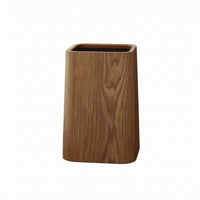 Wood Trash Bin Minimalist Rounded Corner Wastebasket Decorative for Living Room