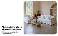 3-Seater Straight Couch Japanese aesthetic Contemporary 3-Seater Settee Removable and cleanable Cover Sofa for Families, partners, Studio, Lounge Area