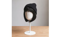 Mannequin Head with Metal Base Pin-Compatible Styling Head Stand textileCovered Hairpiece Stand for Hair Salons