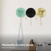 Nordic Design 3-Hook Decorative Rack Light Luxury Design Coat Hanger Multi-Color Wall Decoration Easy Installation for Interior Decorators, Homeowners, Families, Entryway, Hallway, Living Room, Bathroom