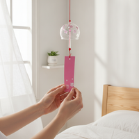 Handmade Glass Cherry Blossom Wind Chime Japanese Style Room Decor