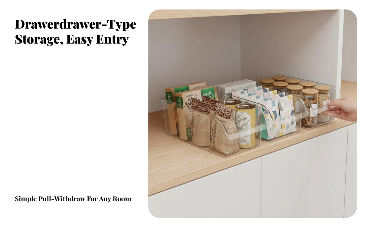 Clear accessibleFront Container Versatile Organizer Box Space-Saving Household Storage for Home Organizers, Homeowners, Kitchen, Cacontaineret