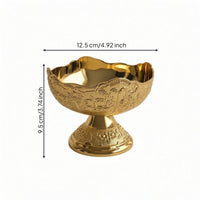 Pedestal Fruit Bowl Gold-Colored Bowl Embossed Serving Dish for Hosts, Centerpiece, Afternoon Tea, Pastry Presentation