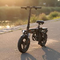 Powered Folding Electric Bike Disc Brakes Portable Commuter Electric Bicycle Shock Absorption Compact Foldable Cycle 3 Riding Modes for Designated Drivers, Commuters, City Commuting, City Travel, Last-Mile Transport
