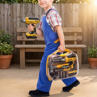 Clear-Front Toy Toolbox Interchangeable Bits Toy Drill Set Directional Control Kids Tool Box Handheld