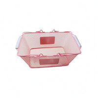 Metal Mesh Storage Basket Black Grip Sleeves Metal Wire Basket Home Organization Label Plate Open Top