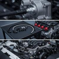 Power Steering Hose Kit Aluminum Alloy Power Steering Line Kit Braided Hose with Fittings High Pressure Leak-Proof
