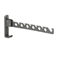 Space-Saving Clothes Rack with Hooks Fold-Away Wall Mounted Clothes Rack Slim-Line Folding Hanger with Hooks Compact for Laundry Room, Bathroom, Balcony, Small Apartments