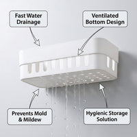 Bathroom Sink Drain Rack and Kitchen Organizer for Students, Wall Mounted Shelf Soap Sponge