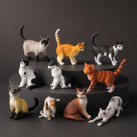 10 Pieces Cat Figurines Tiny Cat Tiny Figurines Hand Painted Animal Models for Collectors, Dioramas