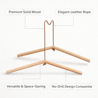 Bedroom Solid Wood Garment Rack for Small Space Organization, Wall Mounted Towel Bathroom Storage for Homeowners, Tea for Kitchen