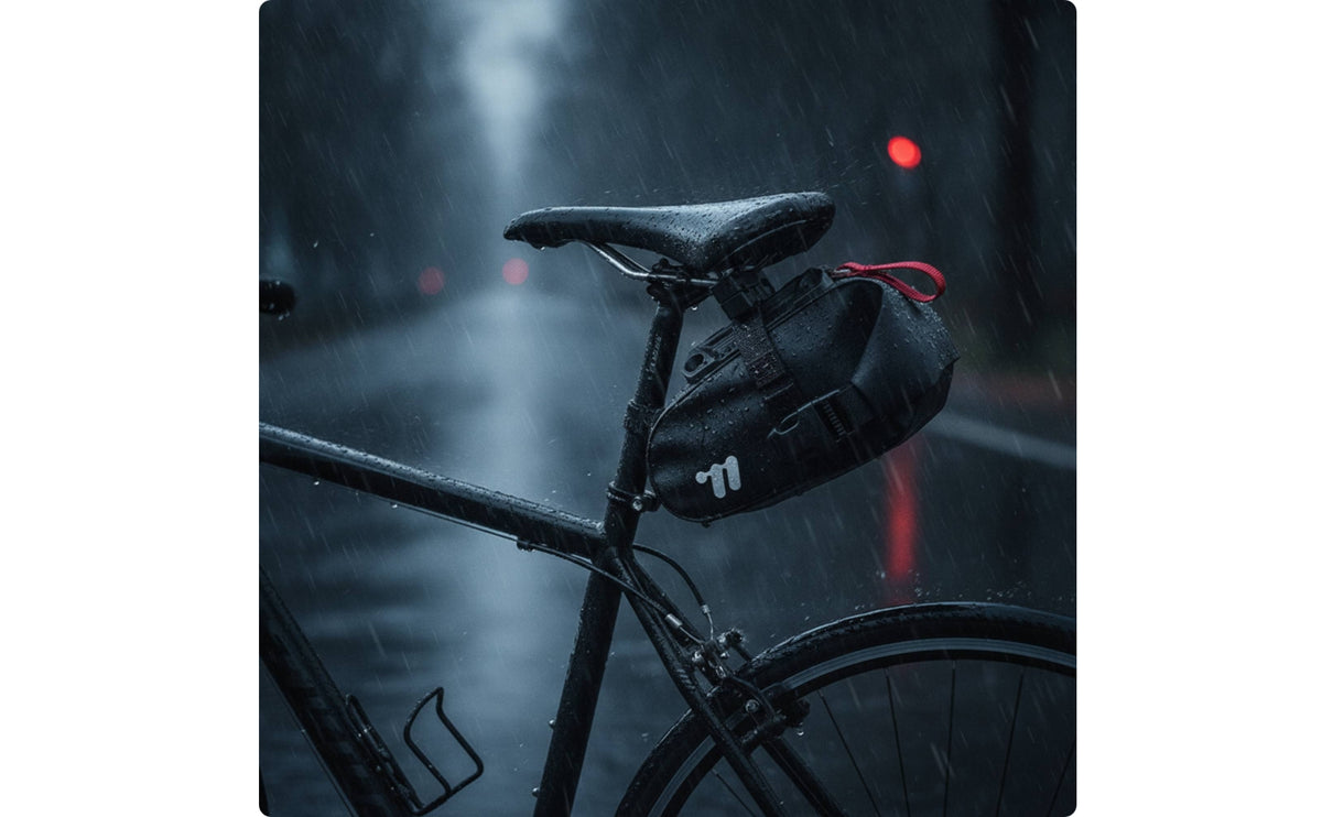 Bike Rear Saddle Bag Waterproof Saddle Bag with Fastening Mount Quick-Release Compact for Cyclists, Road Cycling
