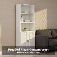 Floor-Standing Narrow Cabinet Shelf Multi-Layer Design Narrow Shelving Cabinet with Doors Space-Saving Bookcase Freestanding for Children, Apartment Dwellers, Homeowners, Small Areas, Living Room, Bedroom