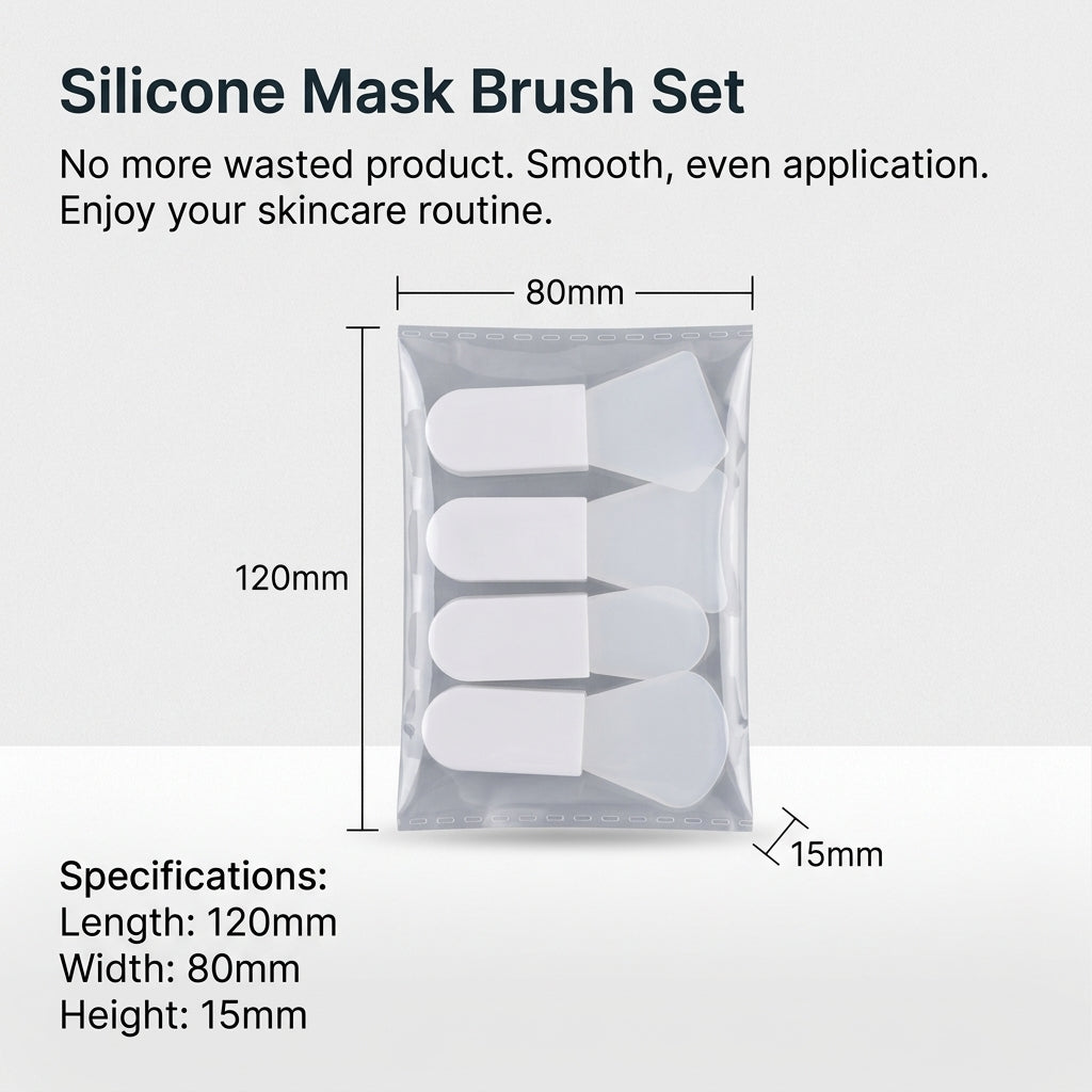 Face Brush Set Shape, Facial for Skincare Routine, Compact with Short Handle, Facemask for Makeup Removal, White Fingertip Size
