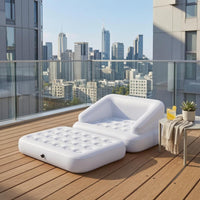 Inflatable Sofa Bed with Headboard Convertible Easy Setup Inflatable Couch for Outdoor, Indoor
