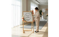 2 Pieces Ceremony Sign Flower Set Reusable Welcome Board Flower Arrangement Elegant Design Welcome Sign Blossom Adornment for Photography