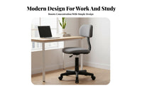 Space-Saving Design Armless Low-Back Task Chair Adjustable Height Desk Seat Ergonomic Office Furniture 360-Degree Swivel for Students, Adults, Teenagers, Small Areas, Study Room, Bedroom