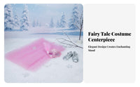 Ice Crystal Print Transparent Mantle Floor-Length Train Princess Cape Glittering Design Lightweight for Children, Themed Parties