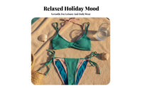 4 Pieces Layered Halter Bikini Set Customizable Fit DIY Mix and Match Swimsuit Comfortable Wear Two Piece Swimsuit for Young Adults, Teenagers