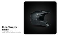 Motocross Helmet High-Strength Shell Full Face Motocross Helmet Impact-Absorbing Foam Layer Motorsports Gear for Go-Kart Drivers, Adults, Karting, BMX