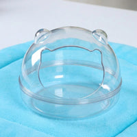 Clear Iridescent Hamster Sand Bath and Hamster Dig Box, Removable Base Hamster Bath, Portable Intermediate House for Syrian Hamsters and Gerbils