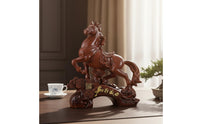 Success Horse Figurine Business Opening Gift Feng Shui Horse Ornament Craftsmanship Astrological Animal Statue for Housewarming, Living Room, Desk