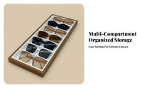 Black Walnut Finish 7 Slot Eyeglass Tray Professional Design 7-Slot Sunglasses Tray Versatile Use for Retailers, Drawer