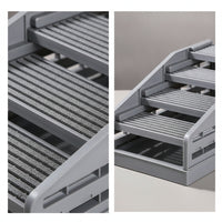 Waste Containment Area Ramp with Slatted Surface Anti-Tracking Adjustable Cat Waste Containment Area Step Joint-Friendly Elevated Cat Step for Cats