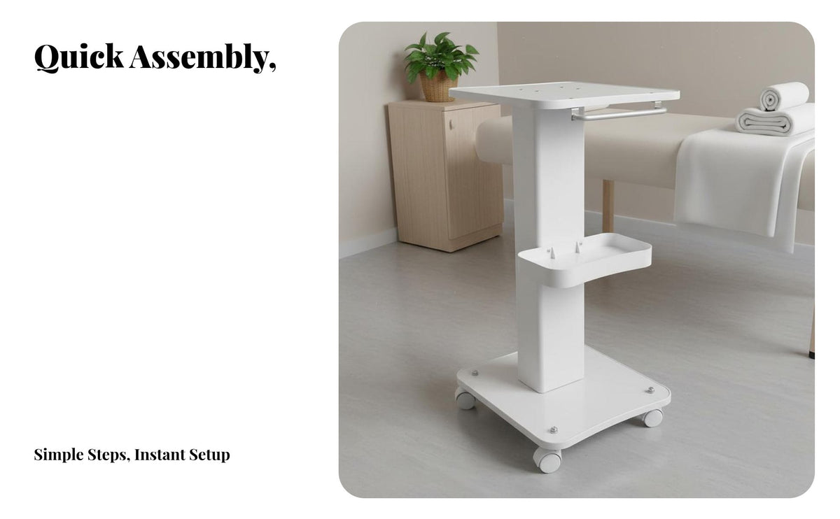 Cosmetology Station Trolley Full-Rotation Wheels Esthetician Trolley Cart Cosmetic Machine Stand Sturdy Duty Wheeled Salon Cart