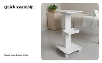 Cosmetology Station Trolley Full-Rotation Wheels Esthetician Trolley Cart Cosmetic Machine Stand Sturdy Duty Wheeled Salon Cart