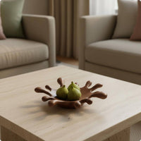 Wood Grain Droplet Bowl Creative Design Droplet Fruit Dish Tabletop Highlight Decorative Wooden Centerpiece