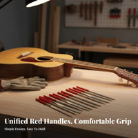 10 Pieces Professional Guitar Fret File Set Multipurpose Use Guitar Nut Slotting File Set Multifunctional for Luthiers, Guitarists, Fretwork