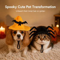 Pet Bat/Spider Hat for Cats and Small Dogs, Rabbit Ear Design, Birthday Party Costume Accessory