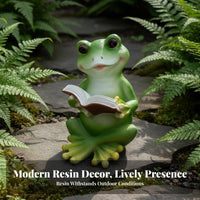 Reading Statue Weather Resistant Statue Weatherproof Reading Animal Figurine for Gardeners, Patio, Balcony, Indoor