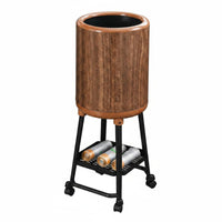 No Bending Over Rolling Kitchen Trash Cart Large Capacity Wheeled Trash Can with Stand 360° Wheels Tall Kitchen Garbage Can Wide Opening for Living Room
