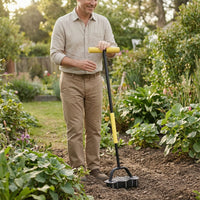 Long-Handled Hand Aerator with Spring Multi-Prong Manual Lawn Aerator Cushioned Soil Loosener Ergonomic for Gardeners, Garden