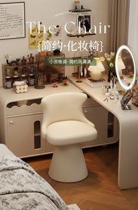 化妆凳女生卧室衣帽间高级感梳妆台椅子可旋转轻奢网红意式靠背椅
